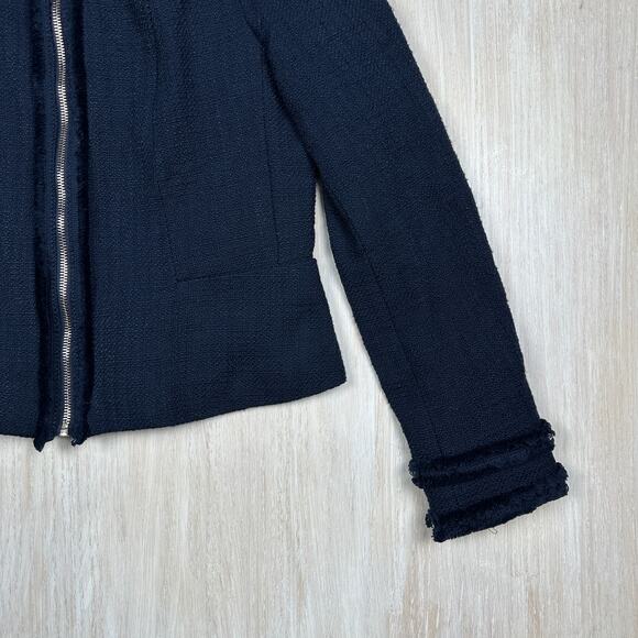 NWT Premise Navy Night Life Tweed Full Zip Preppy Chic Office Blazer Jacket 4 - Picture 3 of 13